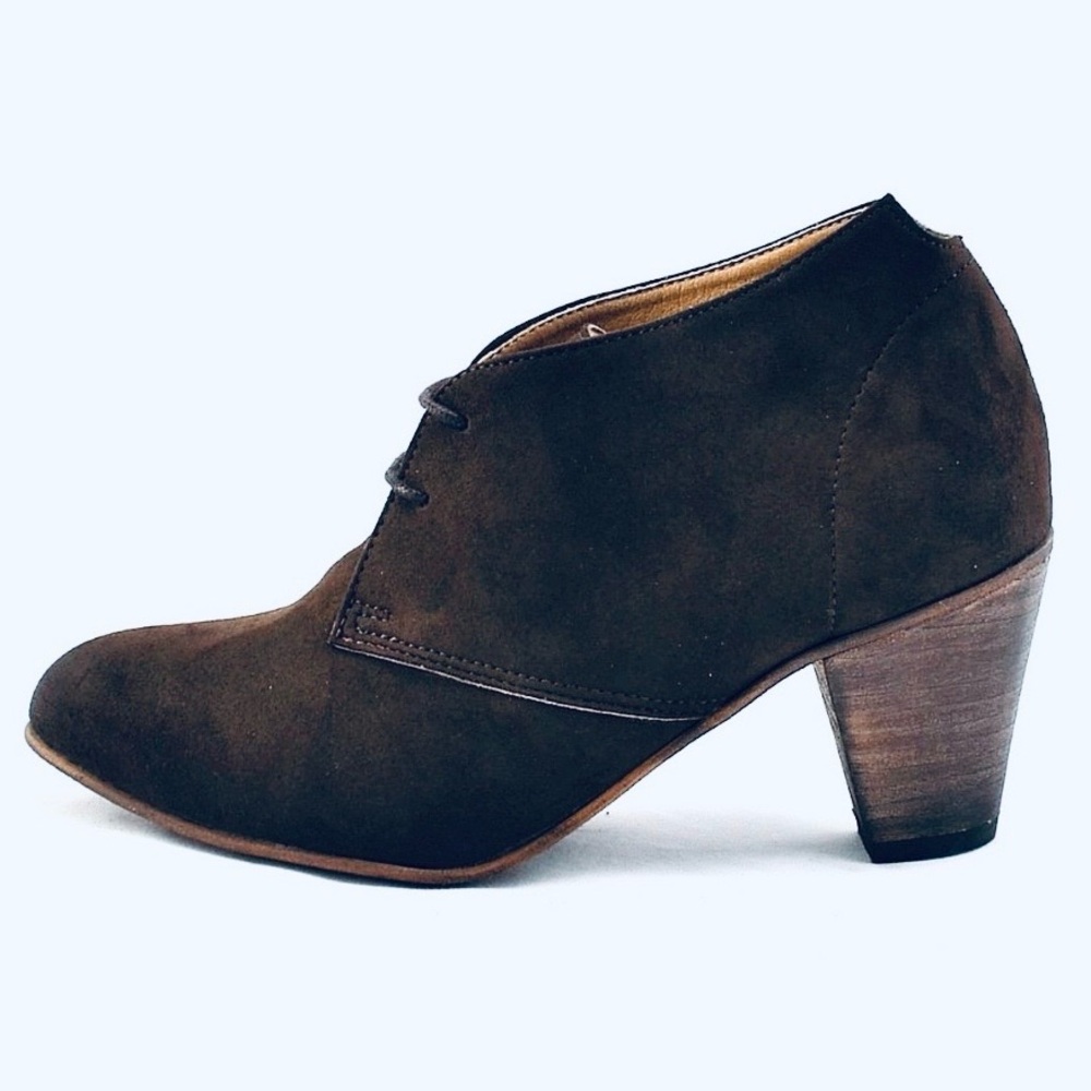 Black Oxford Lace-Up Heels / Booties